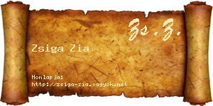 Zsiga Zia névjegykártya